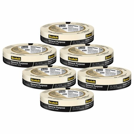 SCOTCH General Purpose Masking Tape, 0.94 in x 60.1 yd 24mm x 55m, 6PK 2050-24AP